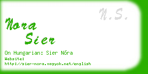 nora sier business card