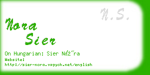 nora sier business card